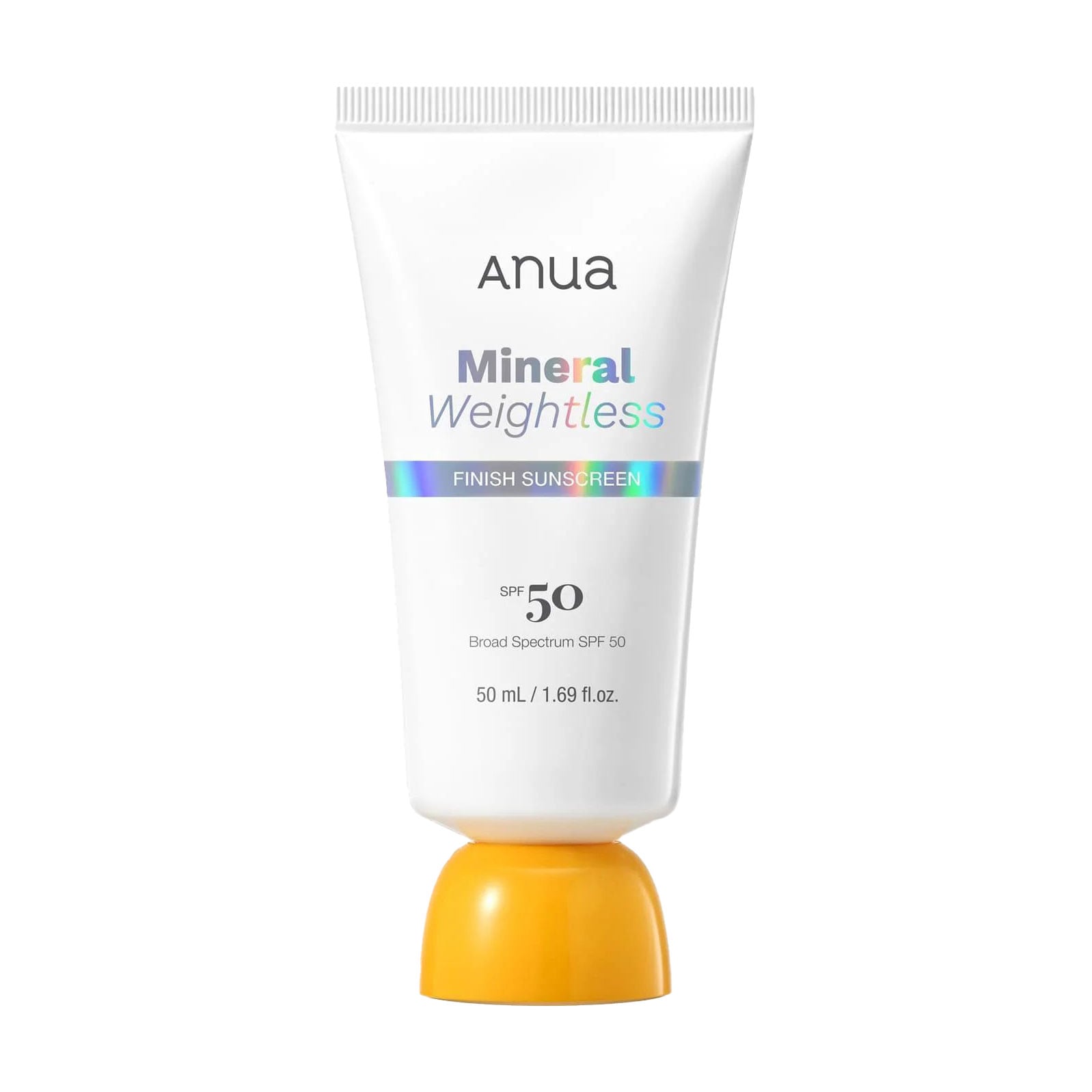 Мінеральний сонцезахисний крем для обличчя Anua Mineral Weightless Finish Sunscreen, SPF 50, з невагомим фінішем, 50 мл