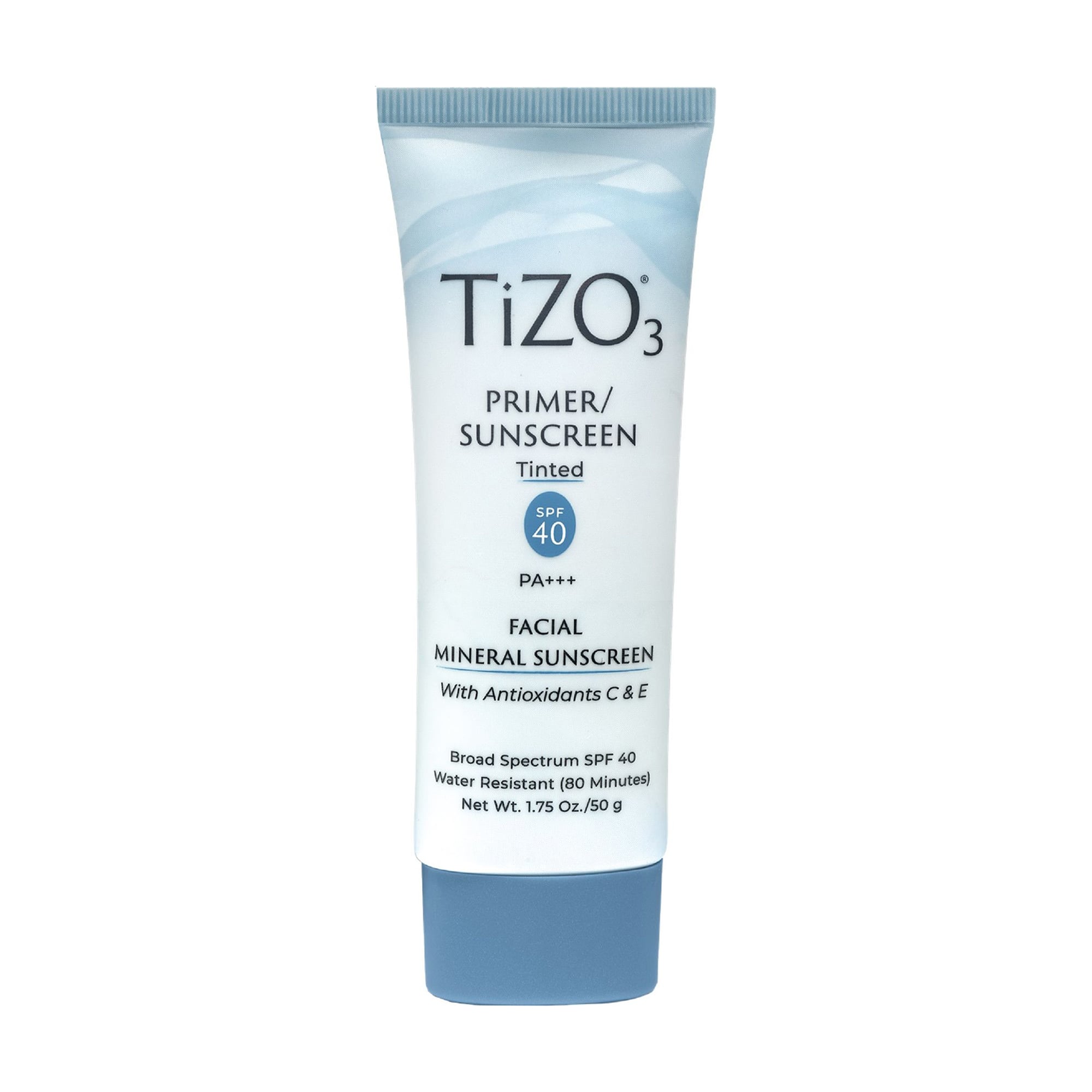 Мінеральний сонцезахисний крем-праймер для обличчя TiZO 3 Facial Primer/Sunscreen Tinted SPF 40 PA+++ з відтінком, 50 г